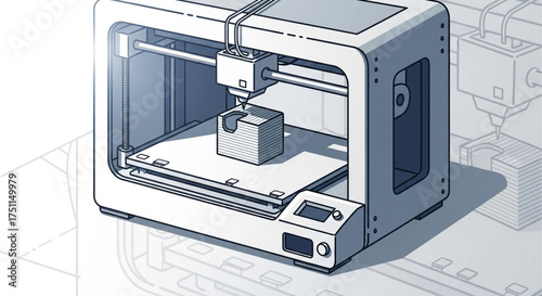 A 3d printer creating a cube, showcasing additive manufacturing technology and precision engineering