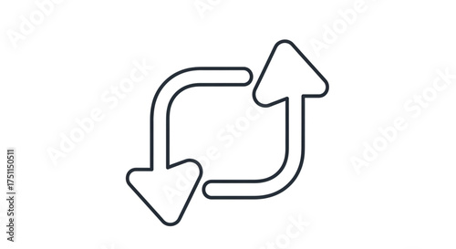 Looping arrows indicating a cycle represents concepts like feedback, and circularity in a simple manner