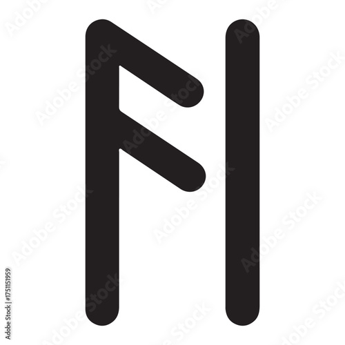 Reid rune symbol representing a chariot or riding and the journey through life with destiny and purpose in mind and the rune meaning order