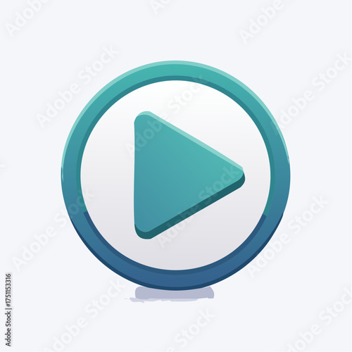 Illustrative digital icon of a play button, suitable for media control designs, modern design