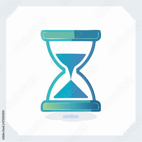 Illustrative representation of a gradient hourglass icon, perfect for design projects