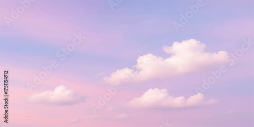 The vast blue sky is filled with fluffy white clouds, a beautiful nature cloudscape