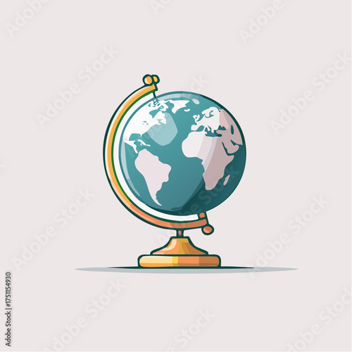 Illustrative Representation of a Terrestrial Globe Depicting Earth's Landmasses in Detail