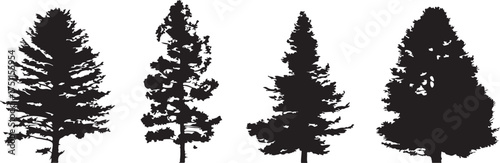 set of silhouettes of plants vector illustration 