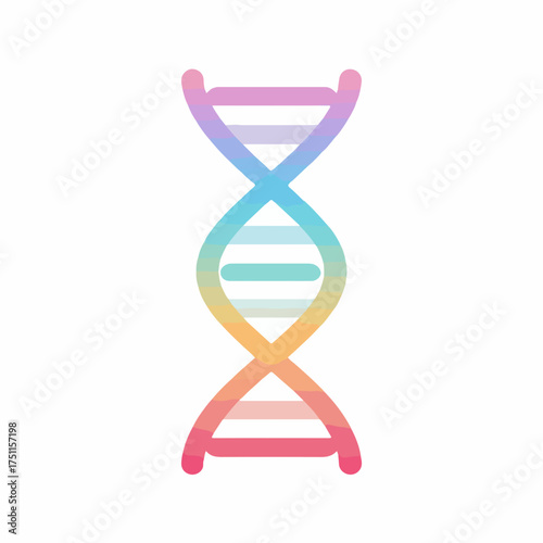Minimalistic Gradient DNA Strand Icon Vector