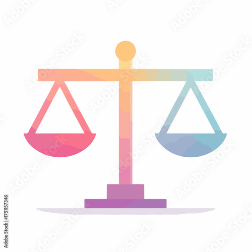 Gradient Justice Scales Minimalist Vector Icon