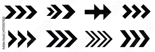 Arrows combined with striped patterns, ideal for modern design