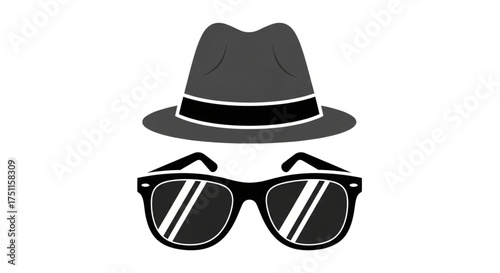 Hat and sunglasses vector graphic for fashion accessory design and summer style illustration art work needs