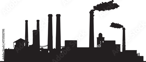 Silhouette of industrial factory vector illustration
