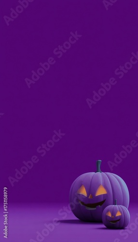 Minimalistic purple halloween background with copy space