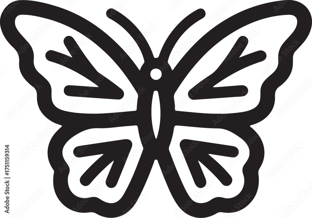 Obraz premium simple butterfly icon vector silhouette illustration various design projects 