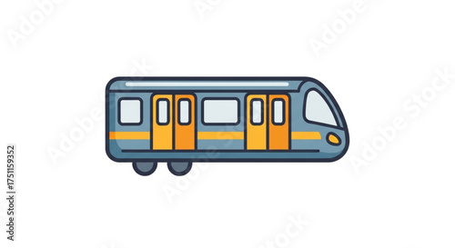 Cartoon subway train vector illustration for transportation and travel related design projects and resources