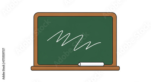 Illustration of green chalkboard with chalk drawing for classroom back to school education concept