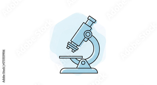 Microscope vector illustration for science education and research laboratory equipment biology tool with optics 100x
