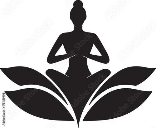 silhouette of yoga woman vector  illustration