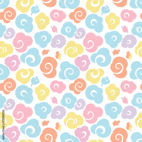 Abstract vector background featuring a cotton candy pattern, evoking a bright, sweet summer mood with soft colors