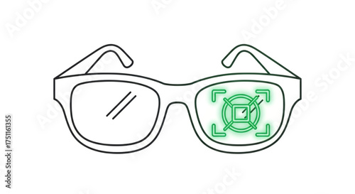 Augmented reality smart glasses technology for vision enhancement and futuristic eyewear design concept