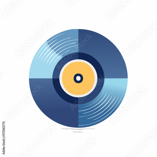 Stylized Retro Vinyl Record Icon Depicting Music and Audio Entertainment Concepts