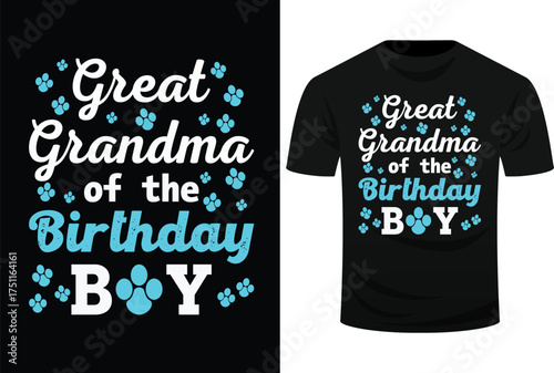 Great Grandma Of The Birthday Boy Dog Paw Bday Party Svg Design