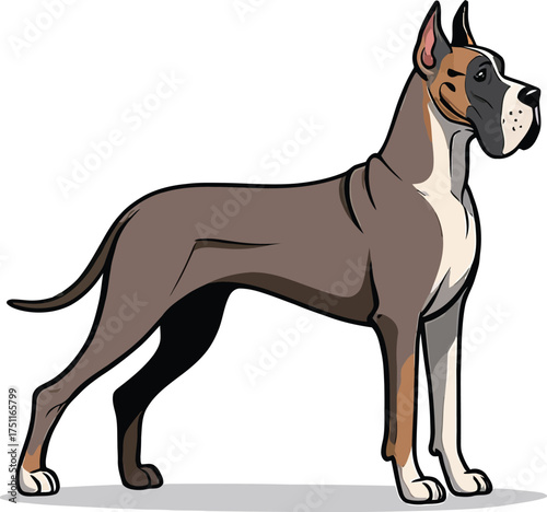 Cute cartoon a illustrator vector Great Dane