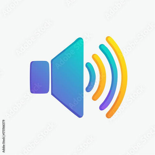 Vibrant Illustration of a Speaker Icon Representing Sound, Audio, and Broadcasting