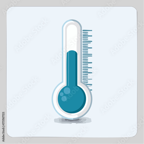Visual depiction of a thermometer showing temperature readings and climate insights for weather forecasting