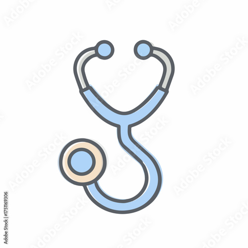 Sleek Stethoscope Outline Icon Design