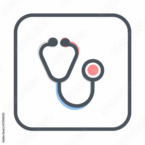 Medical Stethoscope Icon in Monoline Design