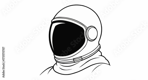 Bold astronaut helmet drawing, perfect for space exploration designs