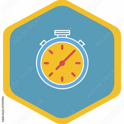 Minimal Stopwatch Icon with Thin Lines