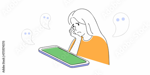 Annoyed Female Glaring Phone Ghosting Ignored Concept