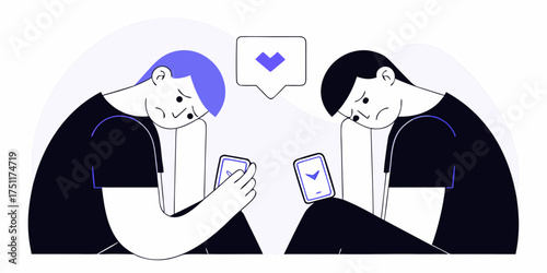 Negative Feedback: Vector Illustration of Communication Troubles Digital Disappointment