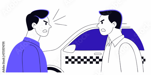 Angry Men Arguing Confrontation Dispute Illustration Frustration Tension