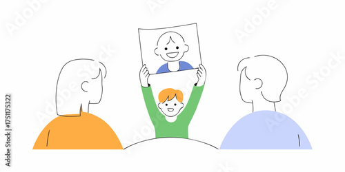 Happy Family Drawing Memories Childhood Smiling Togetherness Joy