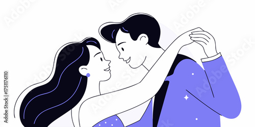 Couple Dancing Ballroom Elegant Pose Event Anniversary Celebration Joyful Moments Together