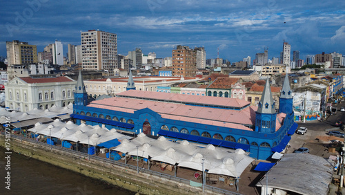 belém do pará, brasil, amazonia, prédios, mercado, publlico, arquitetura, colonial, portuguesa, drone, aereo