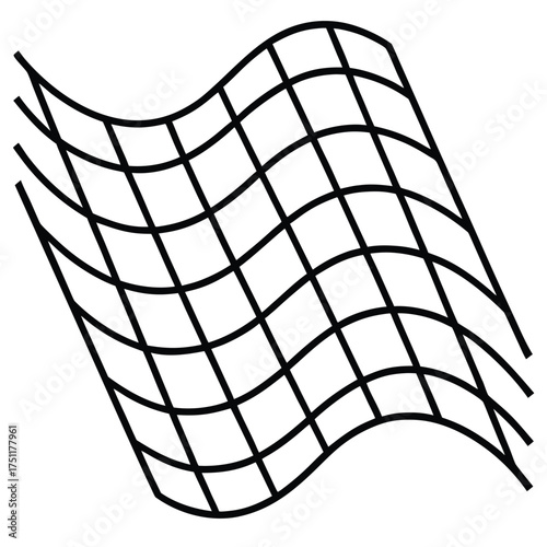 Abstract Grid Pattern Distorted Surface Wavy Lines