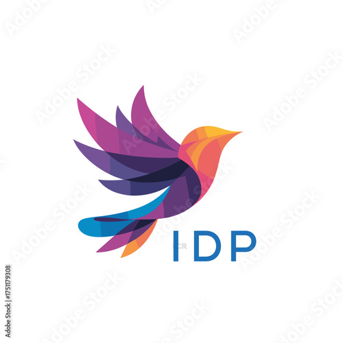 “Colorful Abstract Bird Logo Design – IDP Later Logo, Modern Geometric Vector Illustration”
