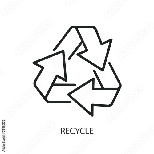 Recycle thin line vector icons.