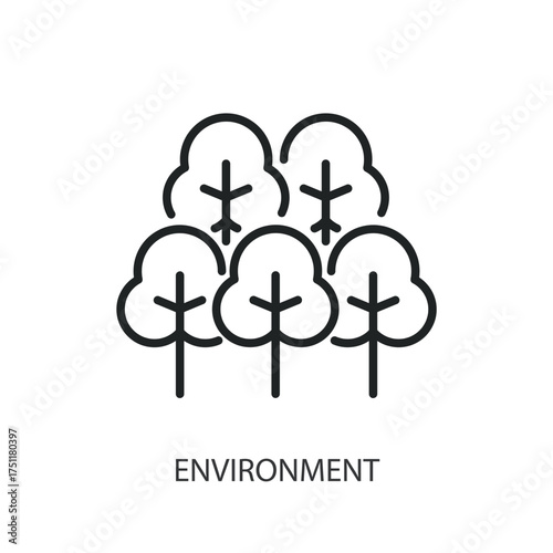 Environment thin line vector icons.