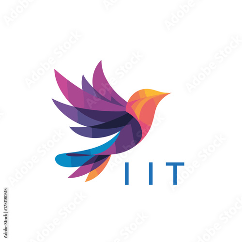“Colorful Abstract Bird Logo Design – IIT Later Logo, Modern Geometric Vector Illustration”
