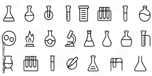 Chemistry instruments line arts