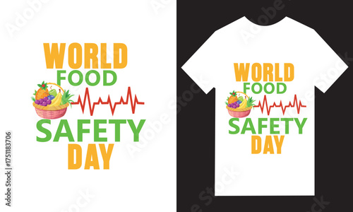 World food safety day celebration graphic with heartbeat and food elements