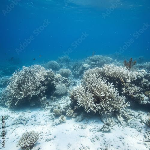 Vibrant coral reef ecosystem underwater displaying healthy marine life and diverse structures