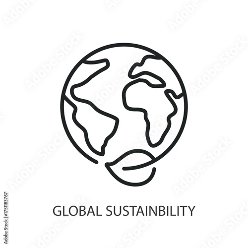 Global sustainbility thin line vector icons.