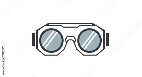 Modern Flat Design Safety Goggles Illustration Icon.