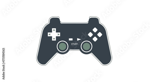 Simple Dark Gray Video Game Controller Icon Design.