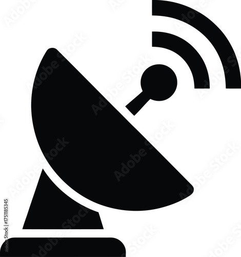 Satellite dish antenna vector icon communication technology signal