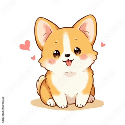 Cute Baby Welsh Corgi Clipart 04