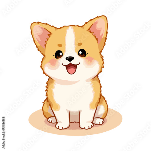 Cute Baby Welsh Corgi Clipart 08